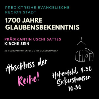 Abschluss Predigtreihe am Sonntag