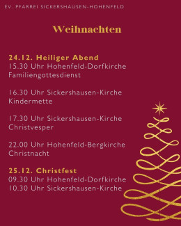 Heiliger Abend und Weihnachten