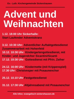 Weihnachten in SHS